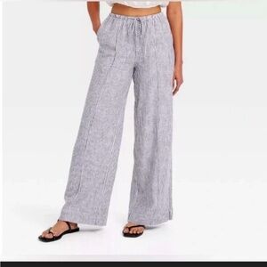 a new day Black and White Striped Wide-Leg Pants